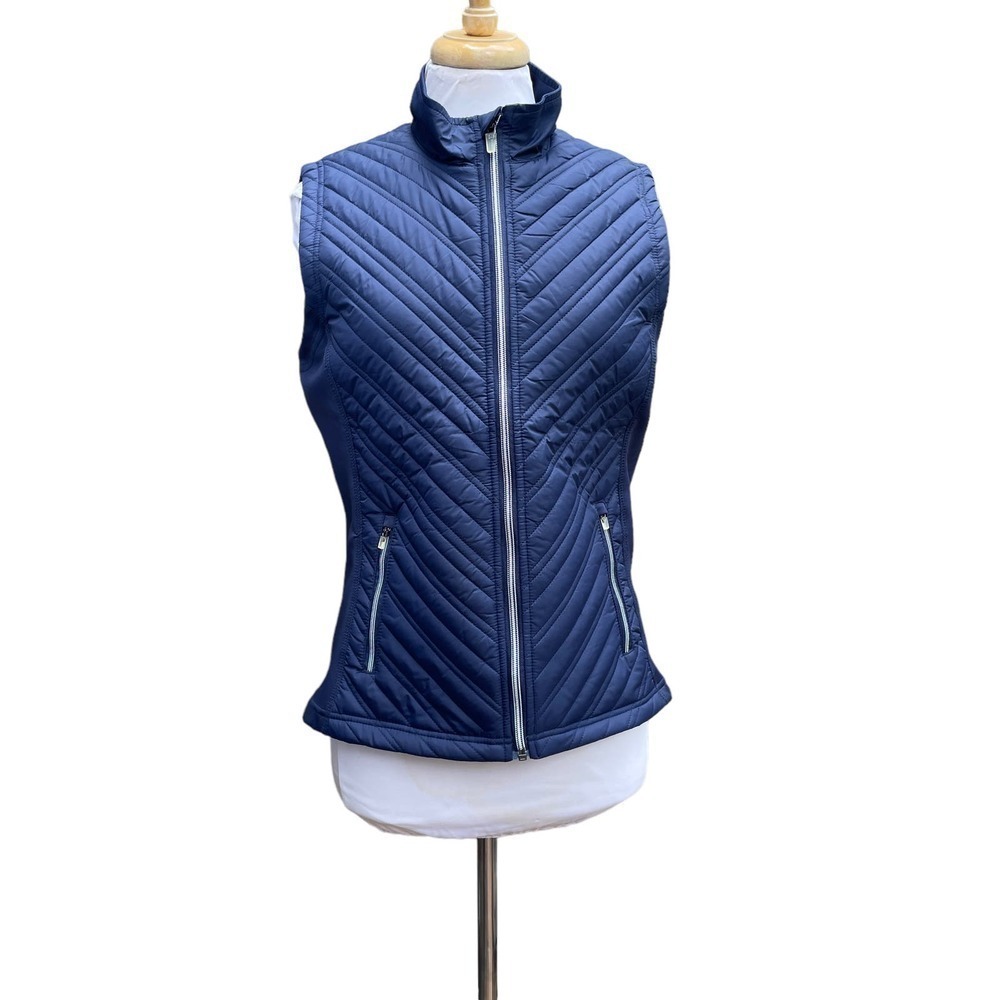 LevelWear Transition Navy Quilted Performance Zip Vest -Women's Size Medium
